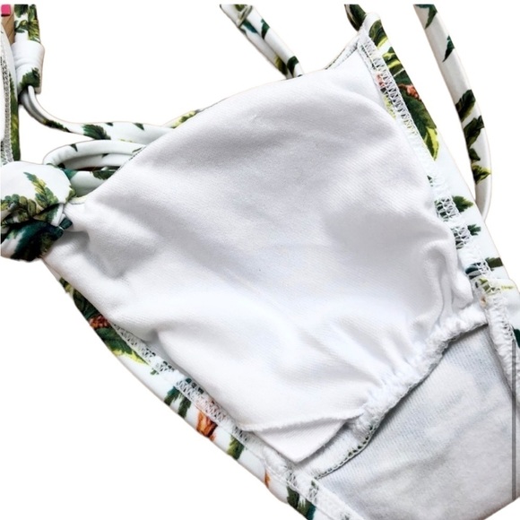 Xhilaration Juniors’ White Palm Bikini Top - Picture 8 of 13